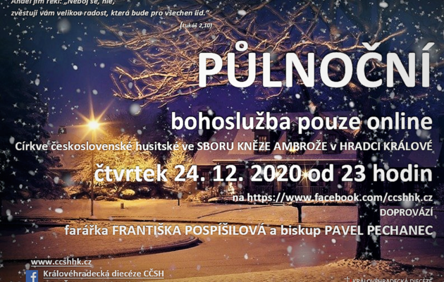 Tradiční půlnoční bohoslužba u „husitů“ se připravuje v on-line přenosu