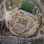 Stavba stadionu březen 2022