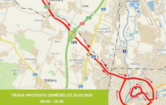 Protesty zemědělců míří do Hradce. Městem zítra projede 50 traktorů