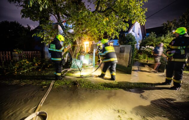 V regionu řádila silná bouřka, hasiči odstraňovali spadlé stromy a čerpali vodu