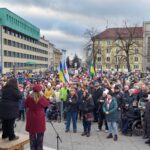 Na náměstí 28. října lidé opět vyjadřovali podporu prezidentovi