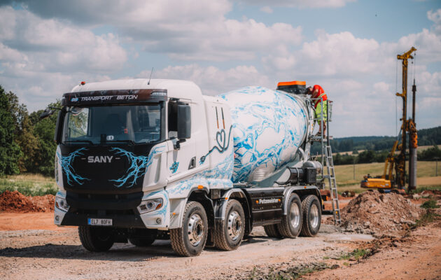 Elektrický autodomíchávač společnosti DS Transport Beton